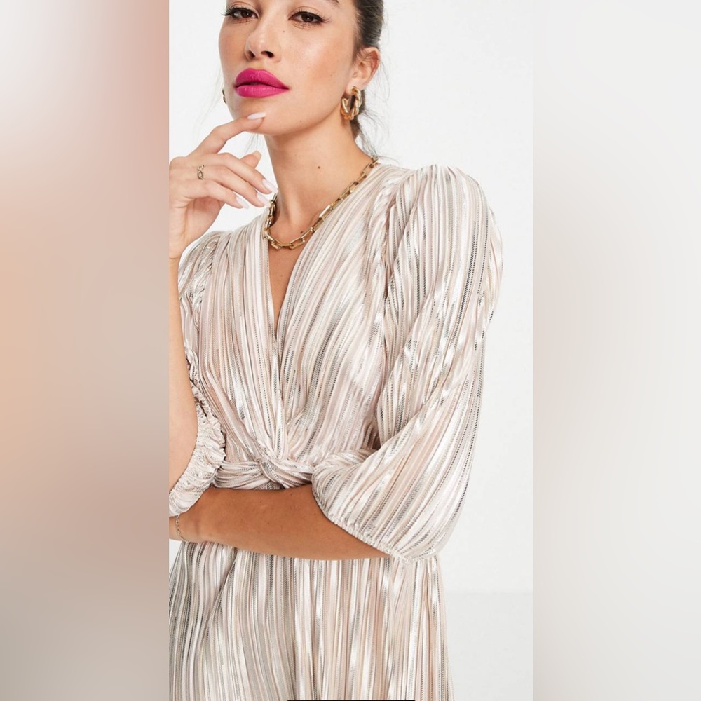 Gold Pleated Dress